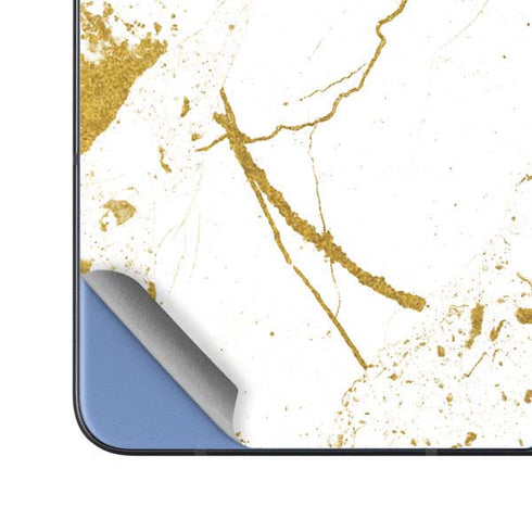 White Scattered Marble Galaxy Z Fold5 5G Skin